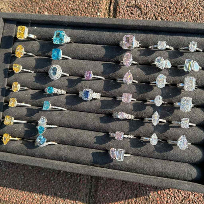RareLucky Brilliant-Cut S925 Cubic Zirconia Ring Collection