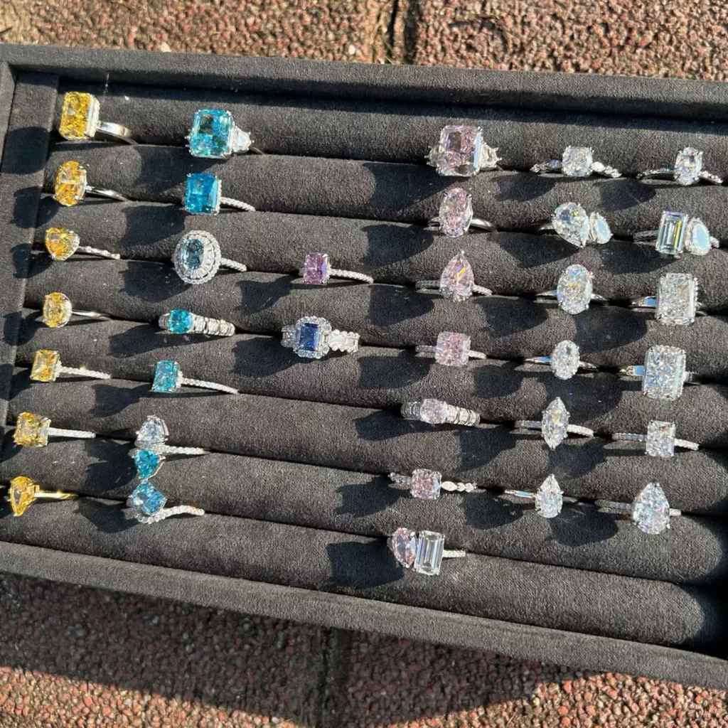 RareLucky Pink Ice-Cut CZ Rings