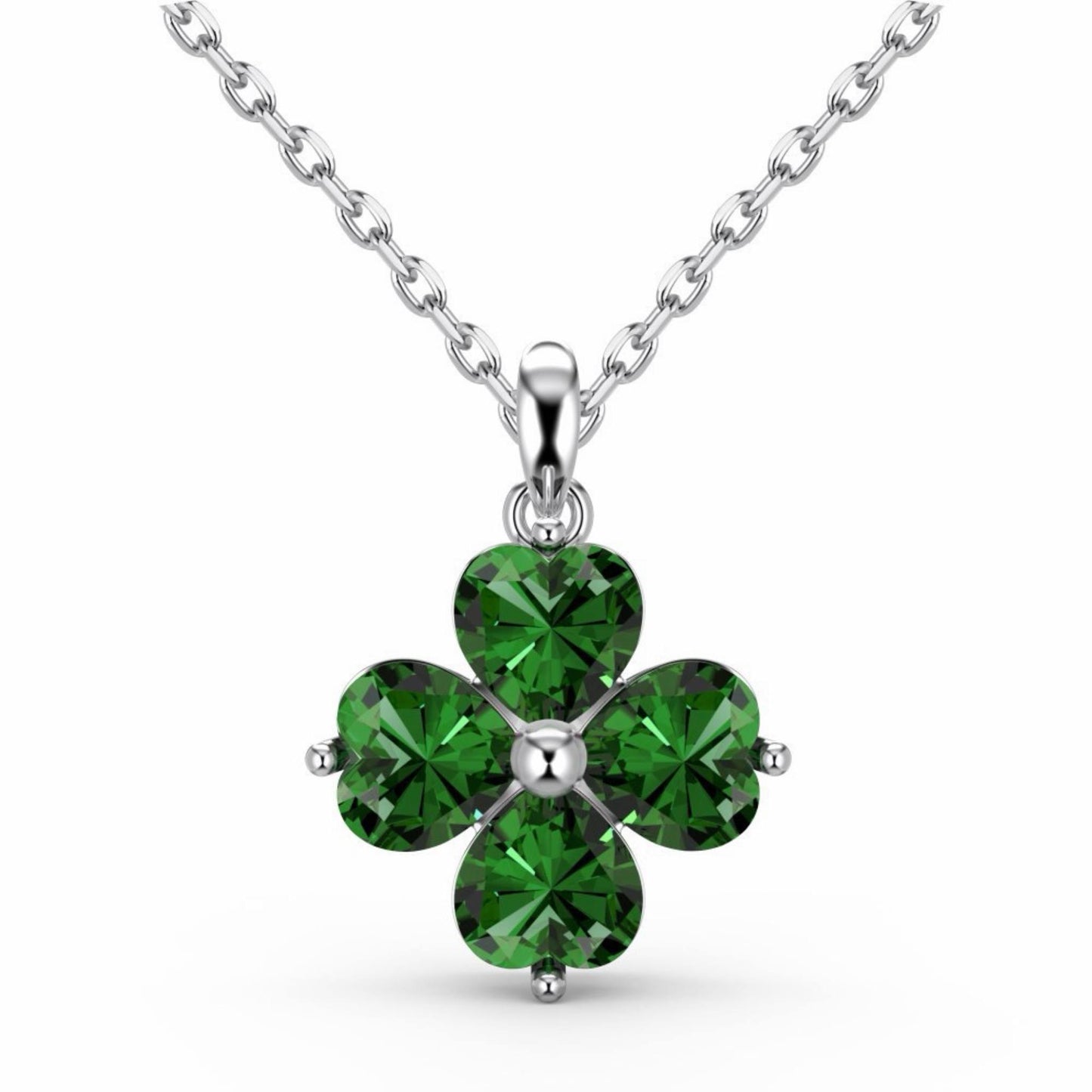 RareLucky Heartwish Clover S925 Sterling Silver Jewelry Set