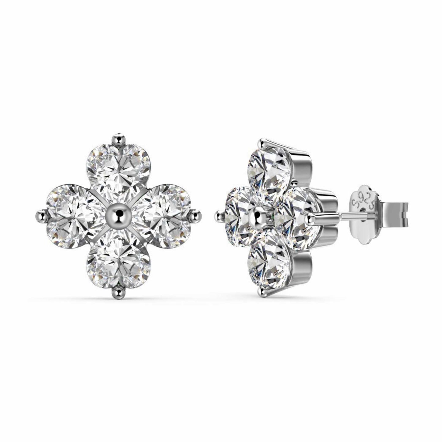 RareLucky Heartwish Clover S925 Sterling Silver Jewelry Set