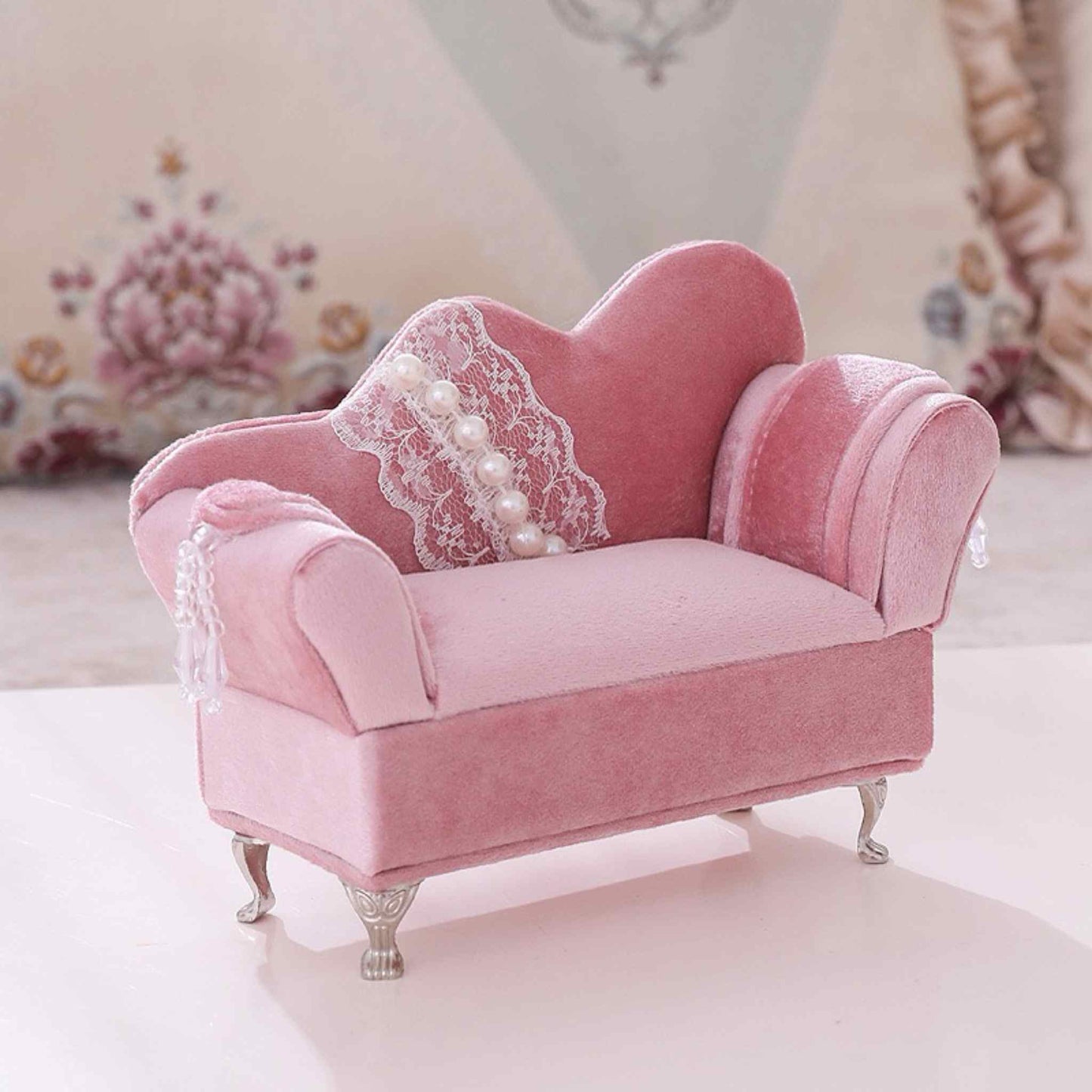 RareLucky Pink Velvet Furniture Jewelry Boxes – 7 Styles & Full Set