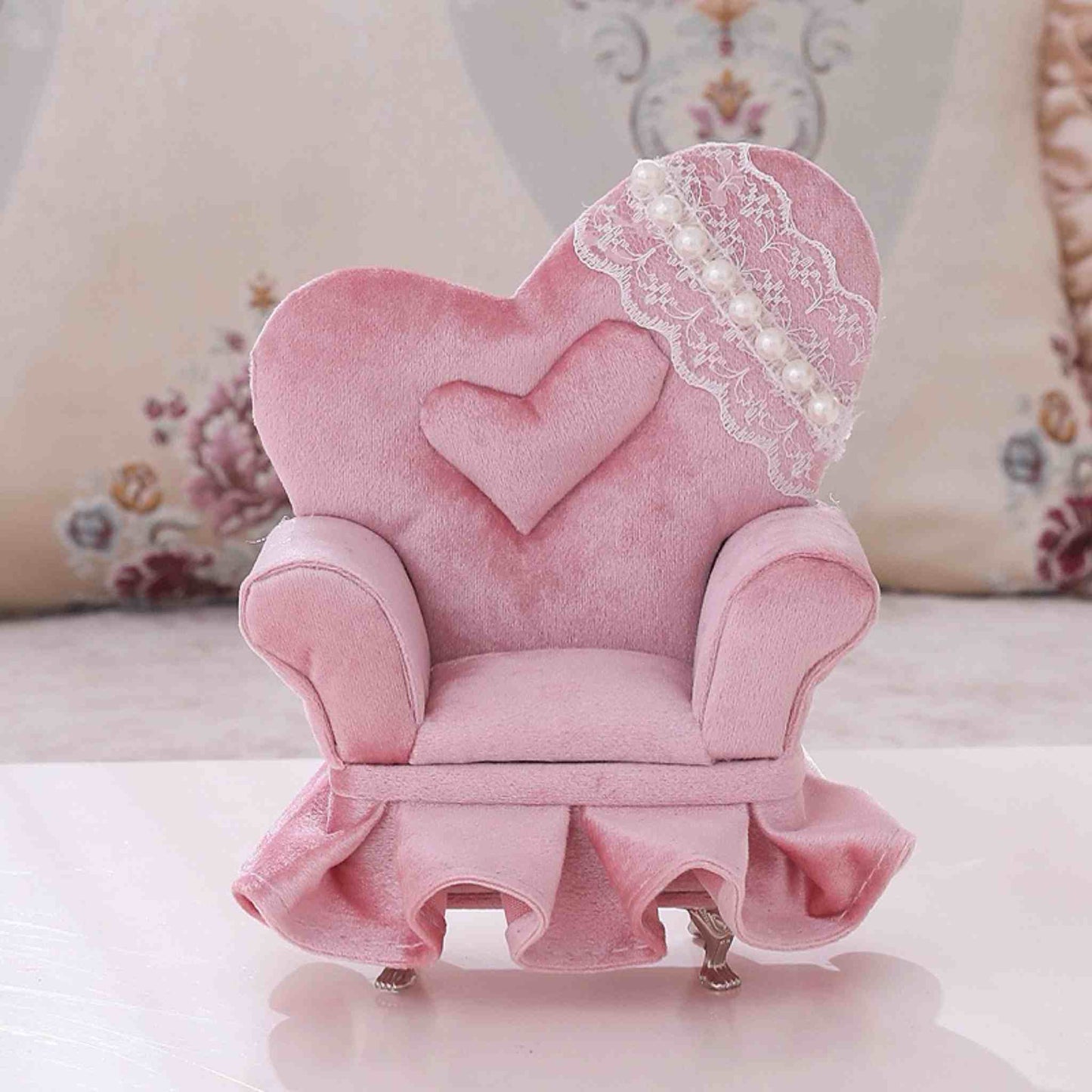 RareLucky Pink Velvet Furniture Jewelry Boxes – 7 Styles & Full Set