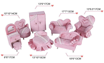 RareLucky Pink Velvet Furniture Jewelry Boxes – 7 Styles & Full Set