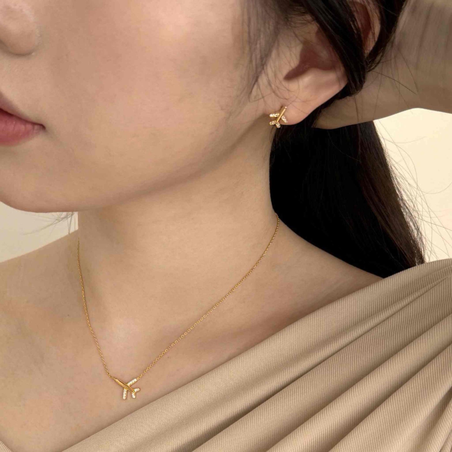 RareLucky Airplane Travel S925 Sterling Silver Jewelry Set