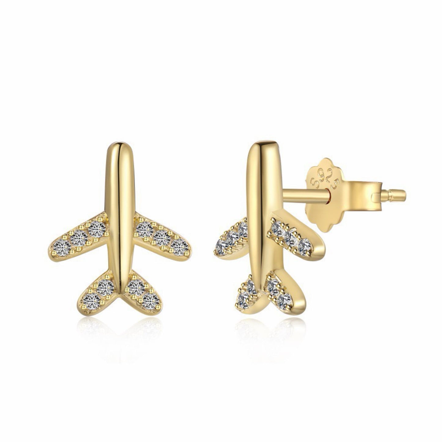 RareLucky Airplane Travel S925 Sterling Silver Jewelry Set