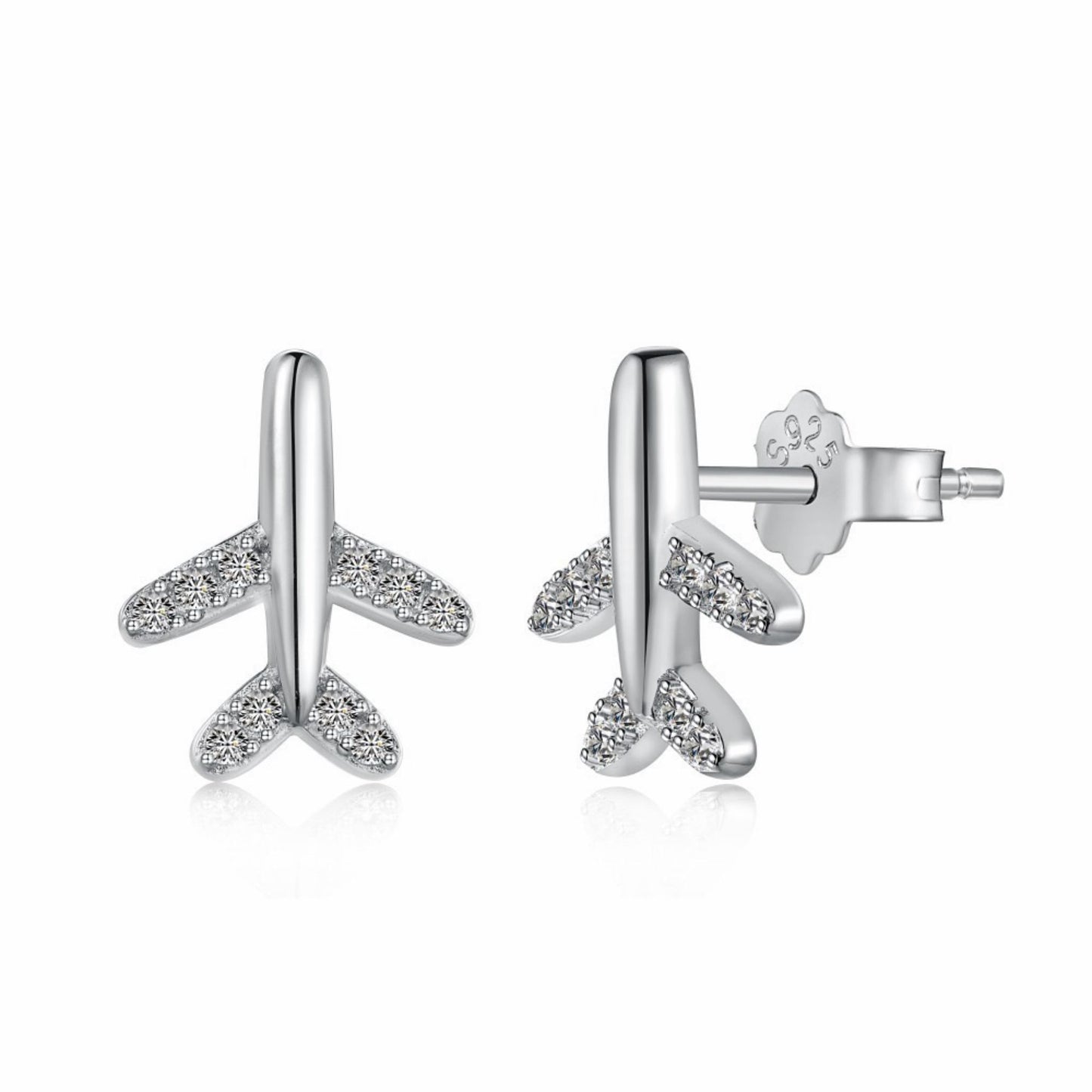 RareLucky Airplane Travel S925 Sterling Silver Jewelry Set