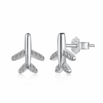 RareLucky Airplane Travel S925 Sterling Silver Jewelry Set