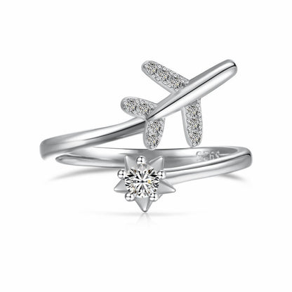 RareLucky Airplane Travel S925 Sterling Silver Jewelry Set