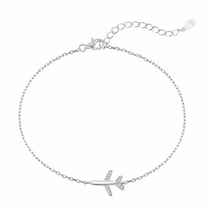RareLucky Airplane Travel S925 Sterling Silver Jewelry Set