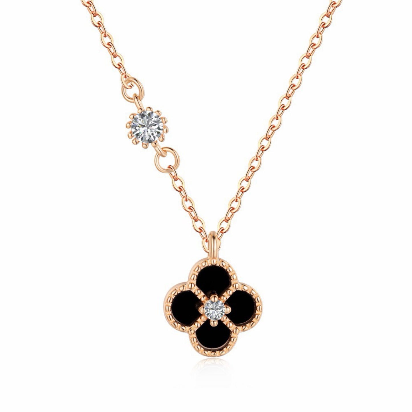 RareLucky Four-Leaf Clover Necklace