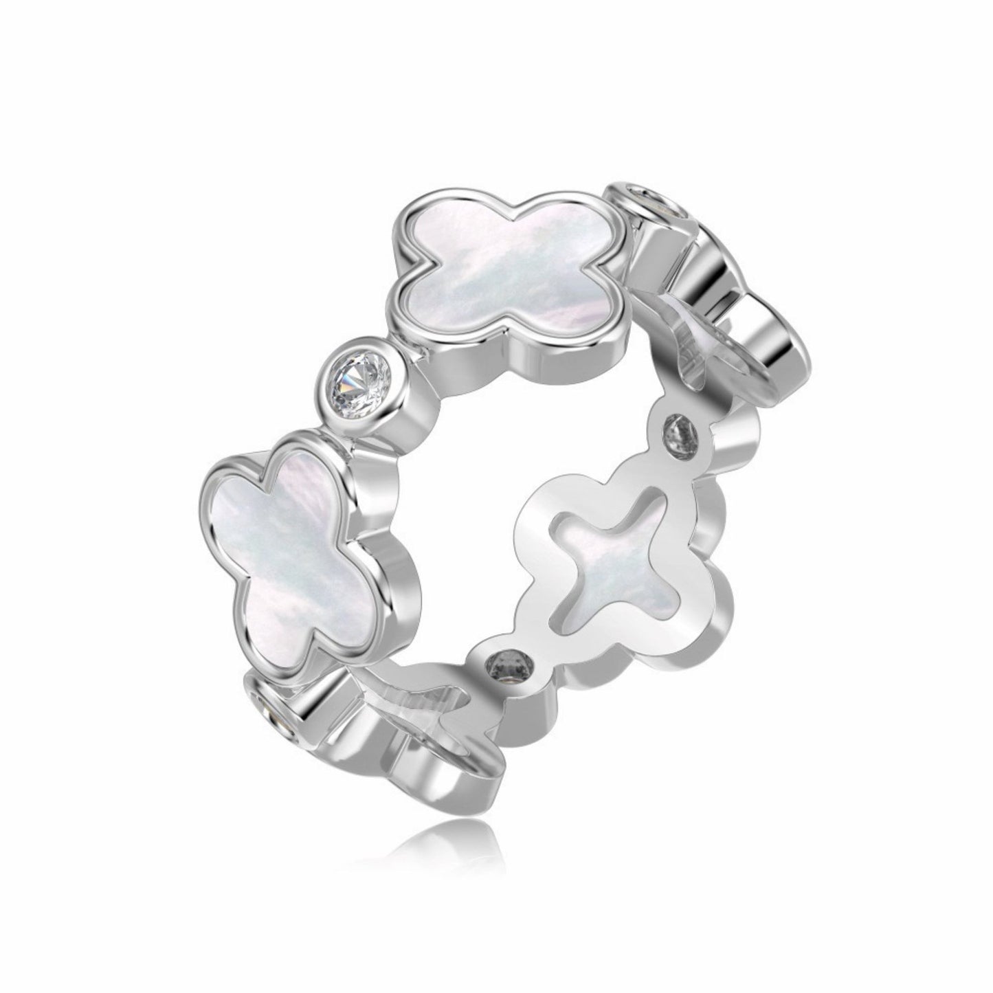 RareLucky Clover Band Rings