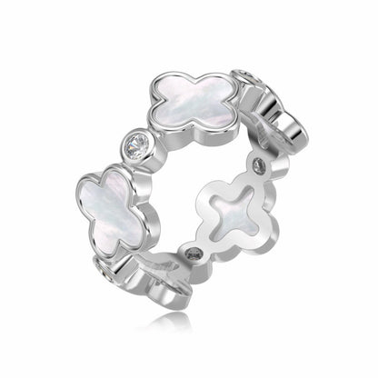 RareLucky Clover Band Rings