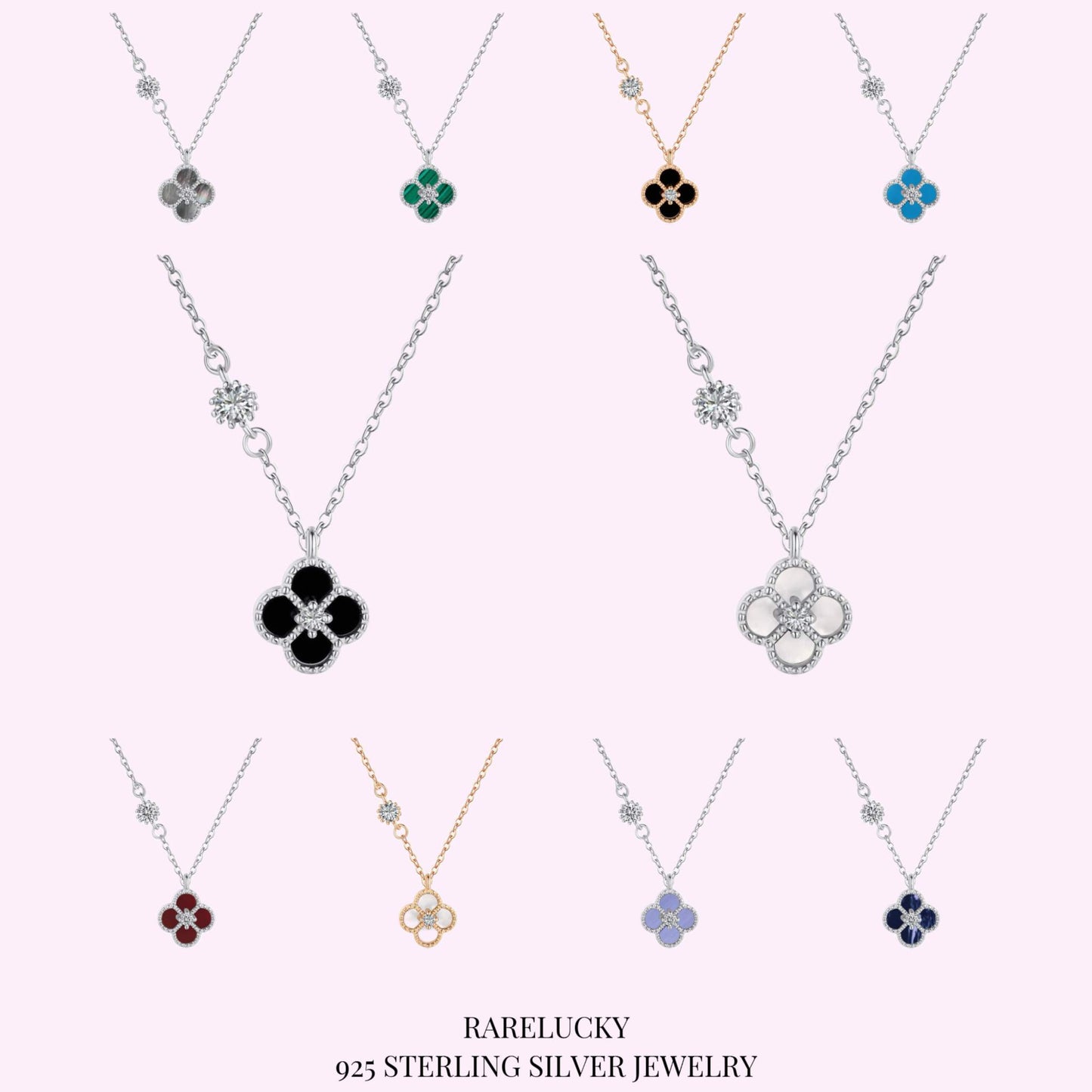 RareLucky Four-Leaf Clover Necklace