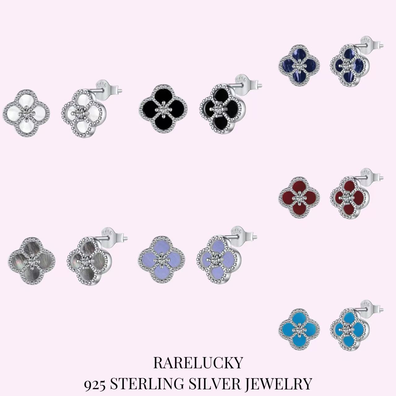 RareLucky Four-Leaf Clover Earrings