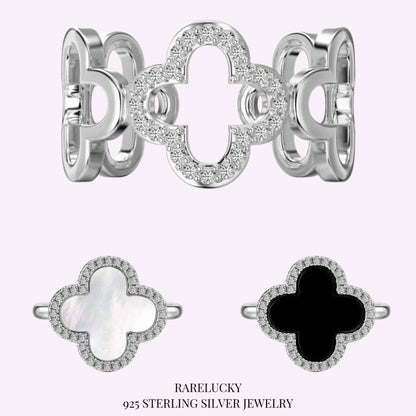 RareLucky Adjustable Clover Rings