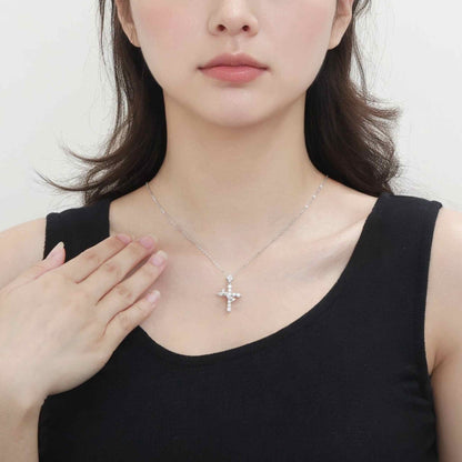 RareLucky Crowned Cross Moissanite Necklace