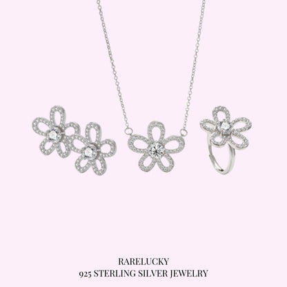 RareLucky Openwork Bloom Moissanite Set