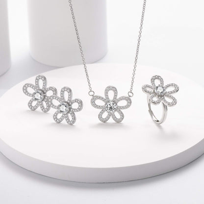 RareLucky Openwork Bloom Moissanite Set