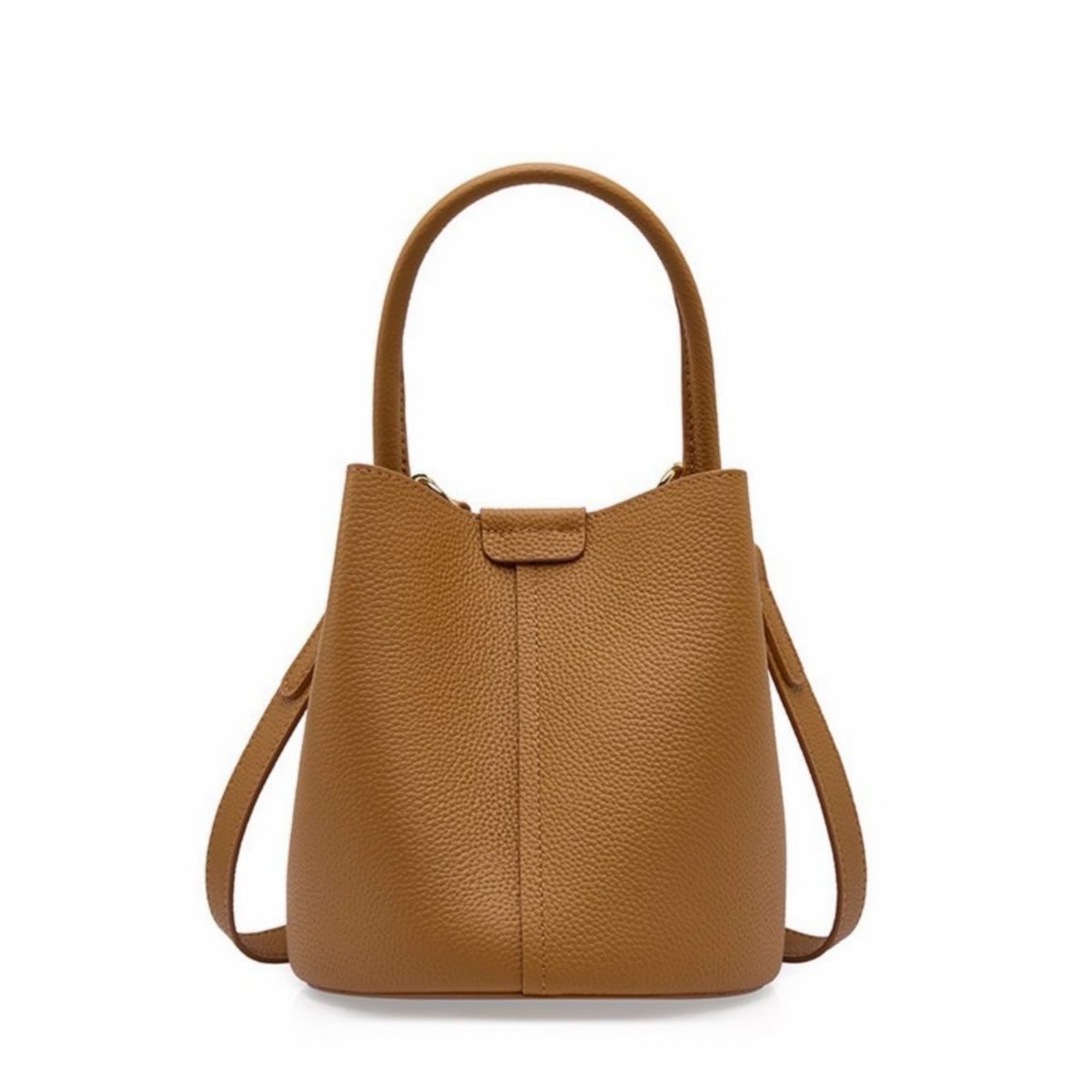 Pebbled Leather Bucket Bag