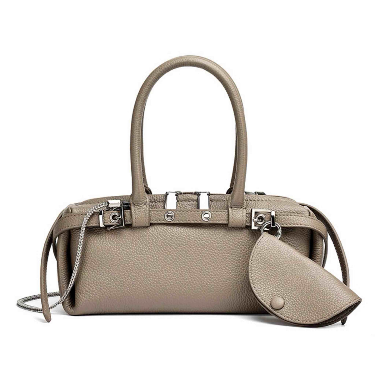 Small Leather Pillow Boston Bag