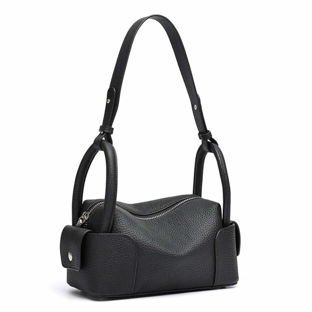 Top-Grain Cowhide Bowling Boston Bag