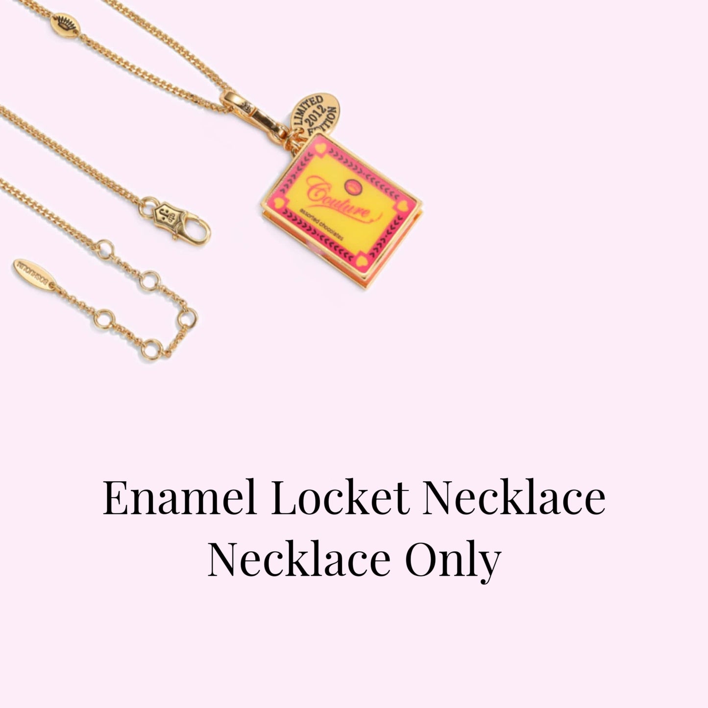 Chocolate Box Enamel Locket Necklace