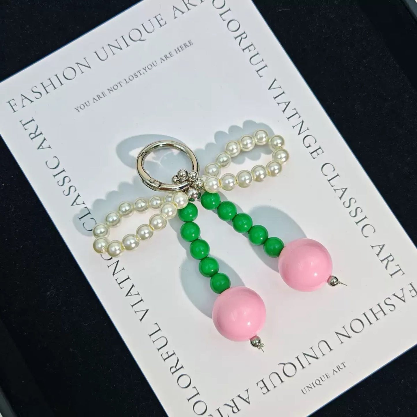 Cherry Pearl Bag Charm