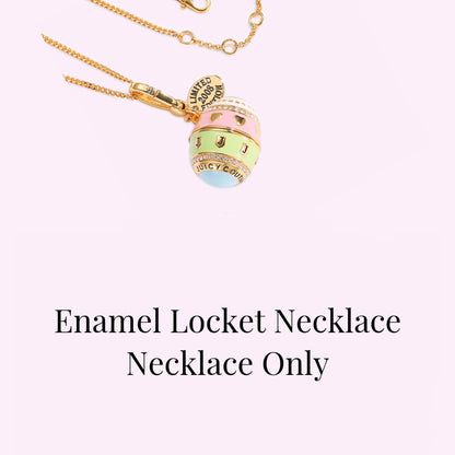 Lucky Egg Puppy  Enamel  Locket Necklace