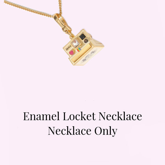Vintage Instant Camera Enamel Locket Necklace
