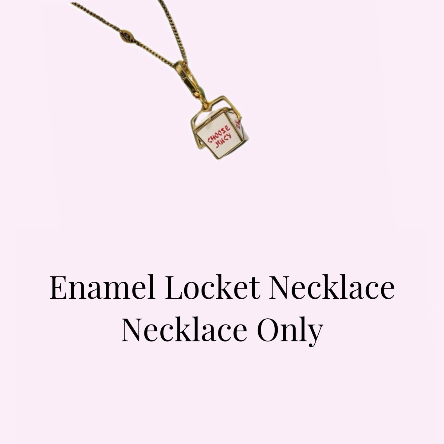 Takeout Box Enamel Locket Necklace