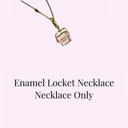 Takeout Box Enamel Locket Necklace