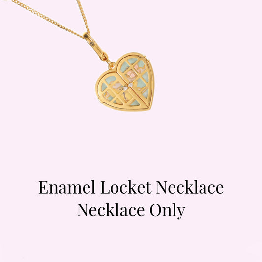 Twin Heart Enamel Locket Necklace