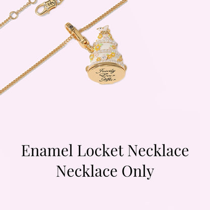 Birdie Cake Enamel Locket Necklace