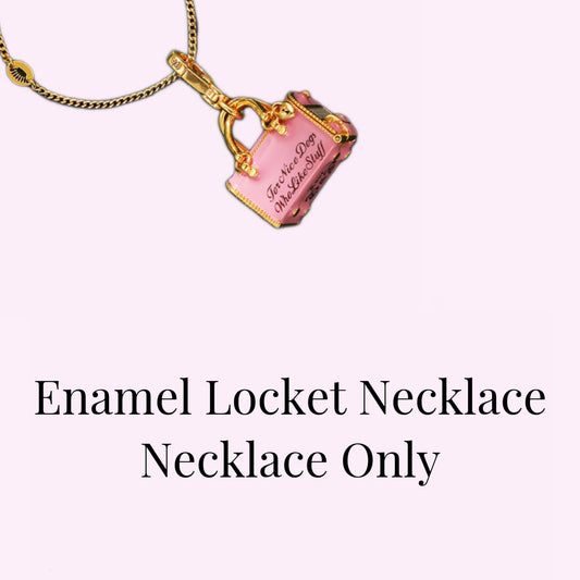Lucky Puppy Bag Enamel Locket Necklace