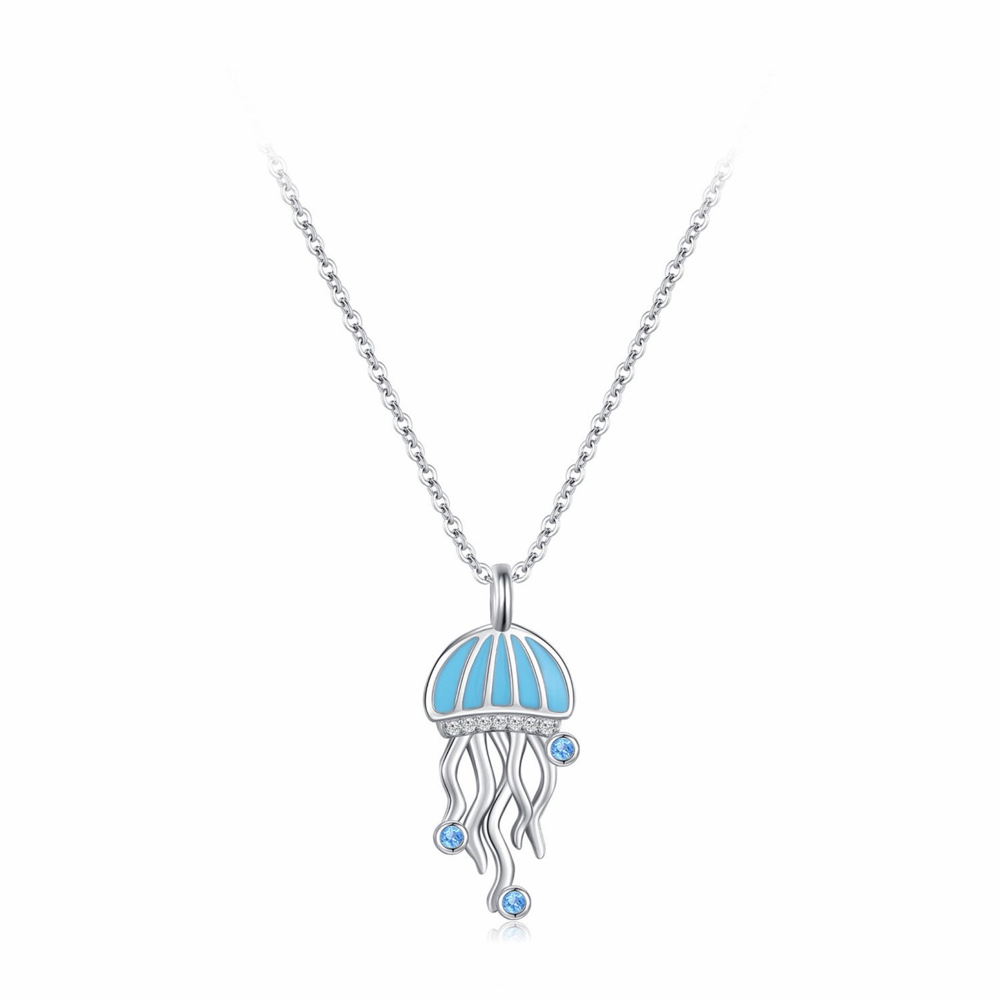RareLucky Blue Jellyfish S925 Necklace