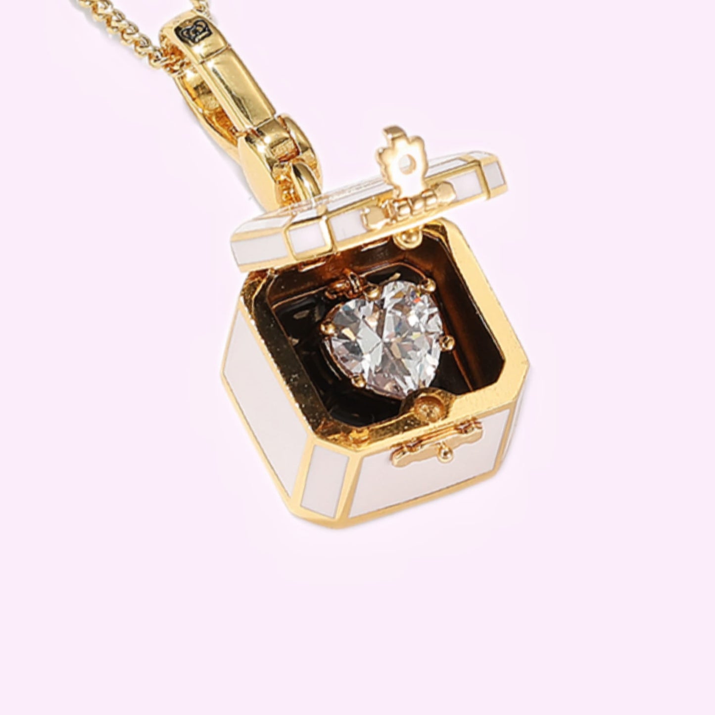 Ring Box Enamel Locket Necklace