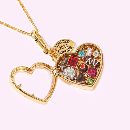 Chocolate Heart Locket Necklace + 4 Mystery Mini Bags
