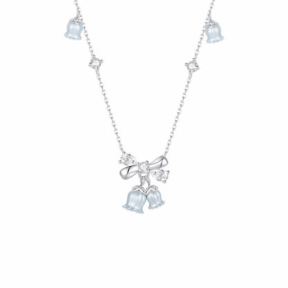 RareLucky Bluebell Bow S925 Necklace & Earrings Set
