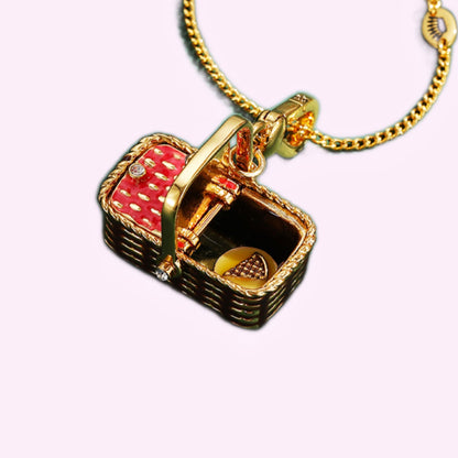 Picnic Basket Locket Necklace + 4 Mystery Mini Bags