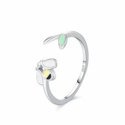 RareLucky Bee Enamel S925 Necklace and Ring Set
