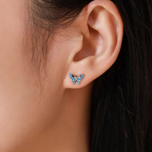 RareLucky Blue Zircon Butterfly S925 Earrings