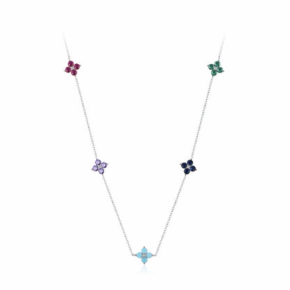 RareLucky Multicolor Clover S925 Necklace & Bracelet Set