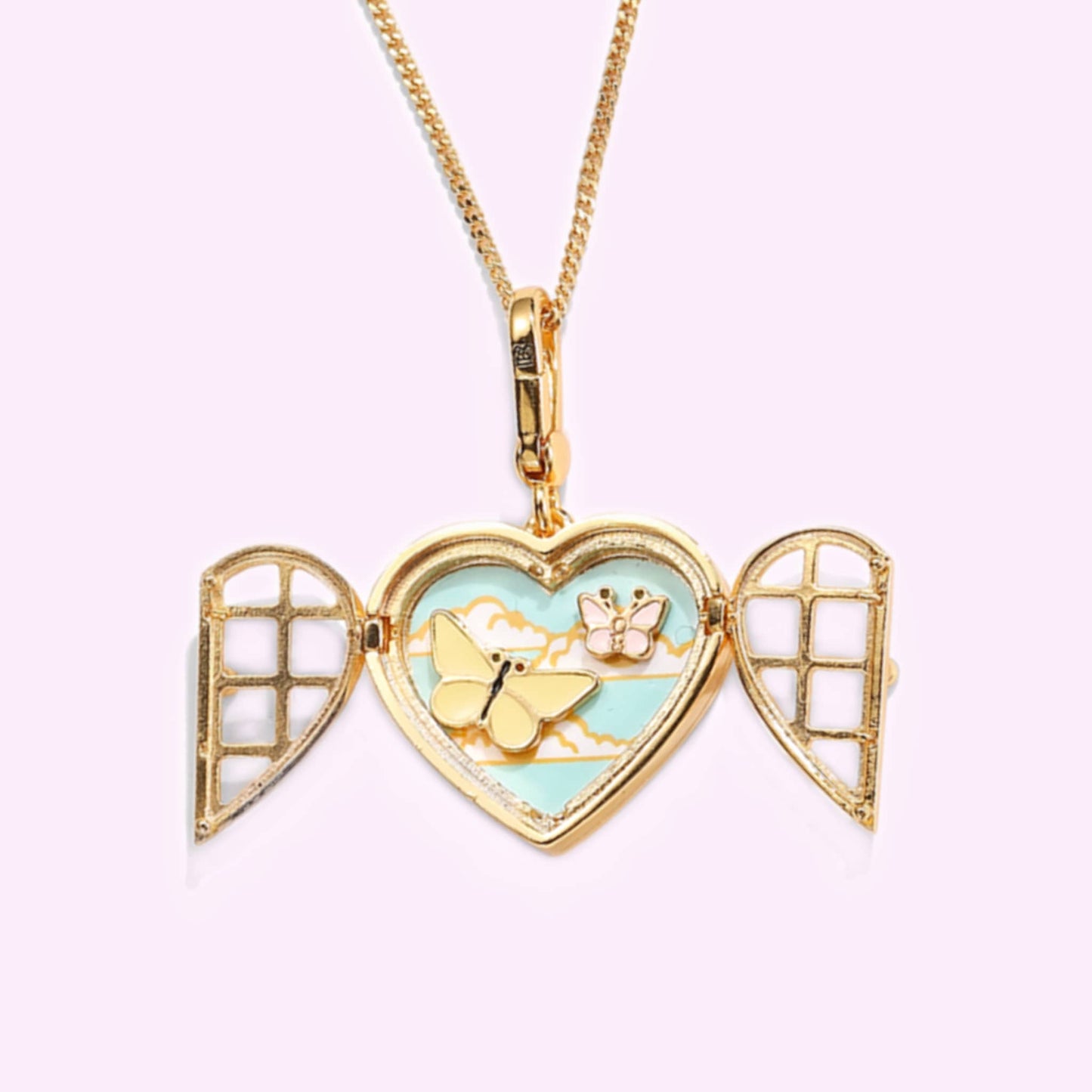 Twin Heart Locket Necklace + 4 Mystery Mini Bags
