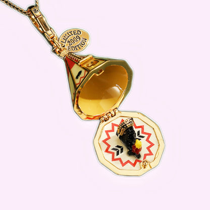 Circus Tent Enamel Locket Necklace