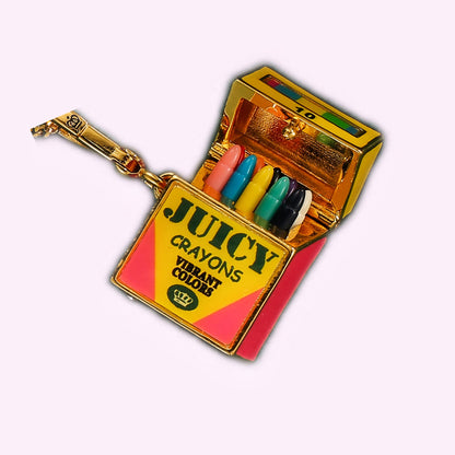 Crayon Box Enamel Locket Necklace