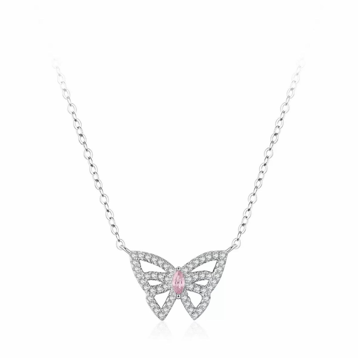 RareLucky Butterfly Glow S925 Necklace & Studs Set