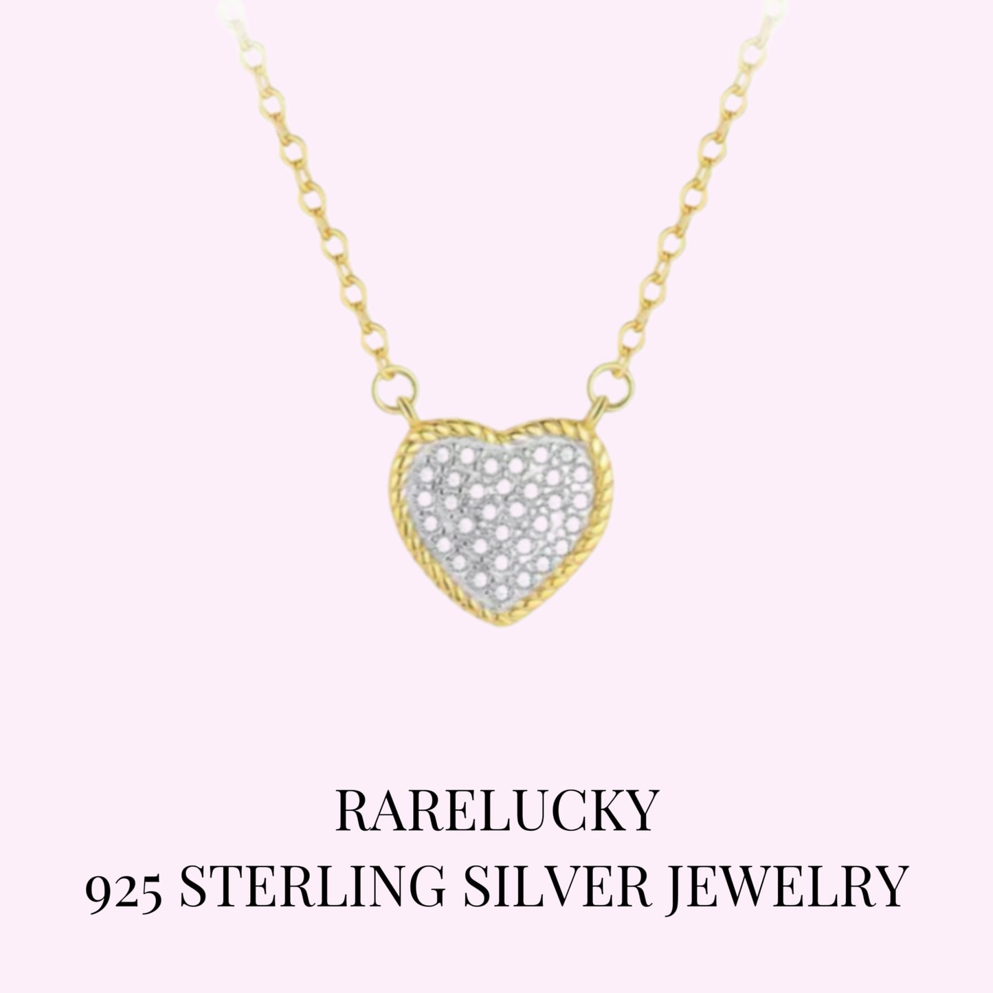 RareLucky Golden Heart S925 Jewelry