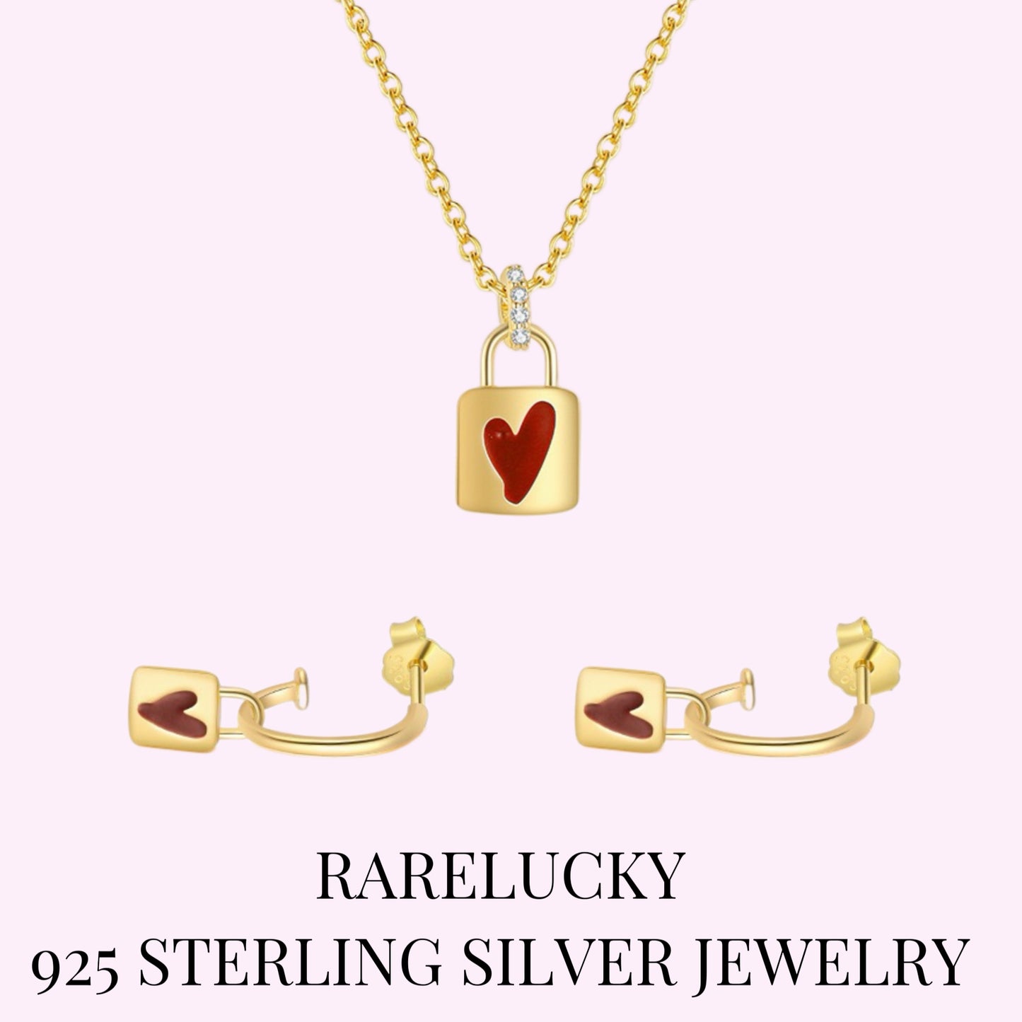 RareLucky Love Lock S925 Jewelry Set