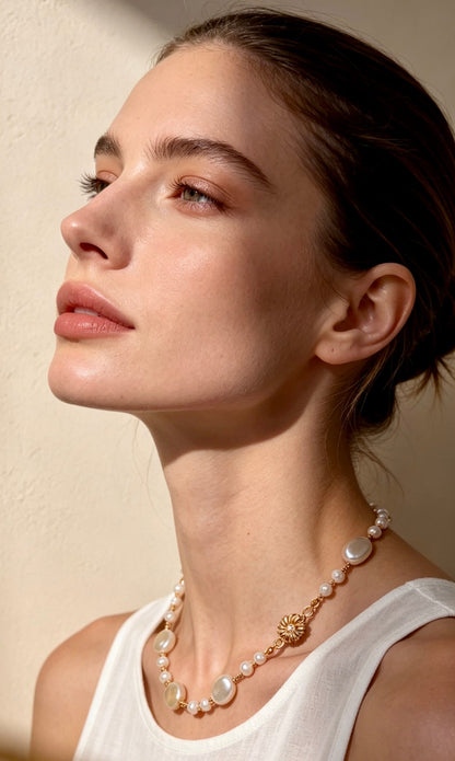 Golden Bloom Pearl Jewelry