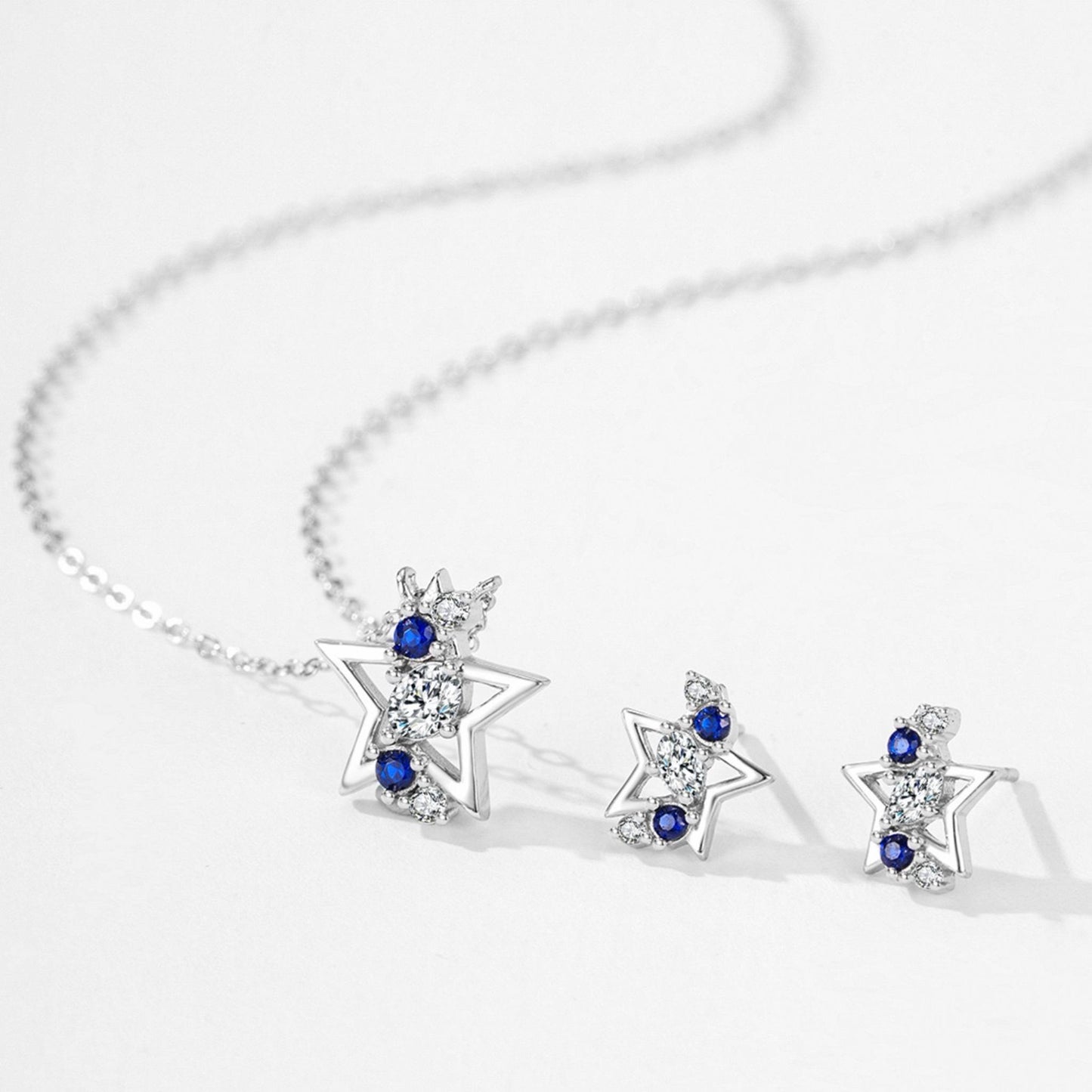 RareLucky Midnight Blue Star S925 Jewelry Set